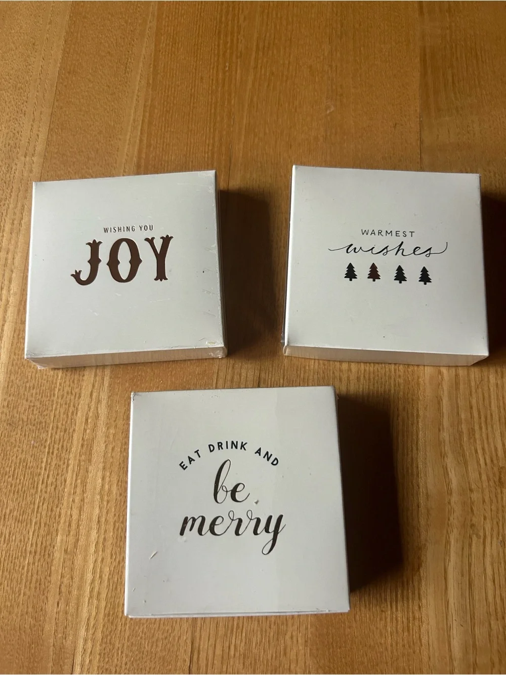 Holiday Match 🔥Boxes - White 'Joy' / 'Be Merry' / 'Warmest Wishes' Set